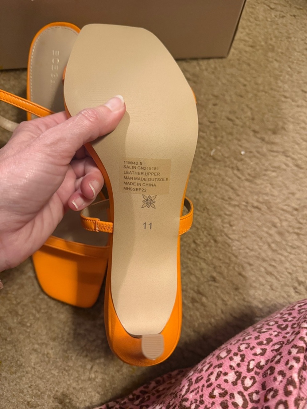 BCBGeneration Tangerine Salin Double-Strap Square-Toe Slide Sandals New Size 11 - Picture 5 of 10